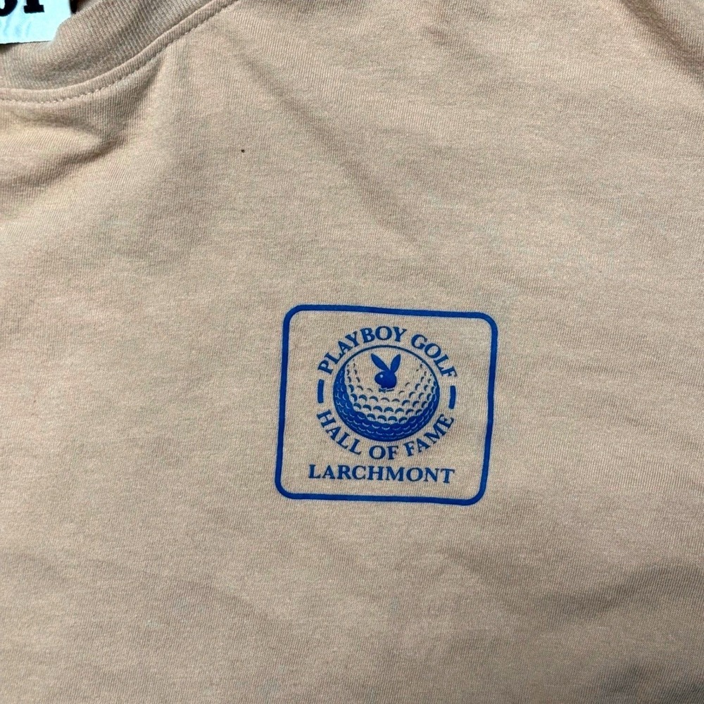 Playboy Golf Hall of Fame Larchmont Long Sleeve T Shirt Tan Mens XL - Picture 3 of 6